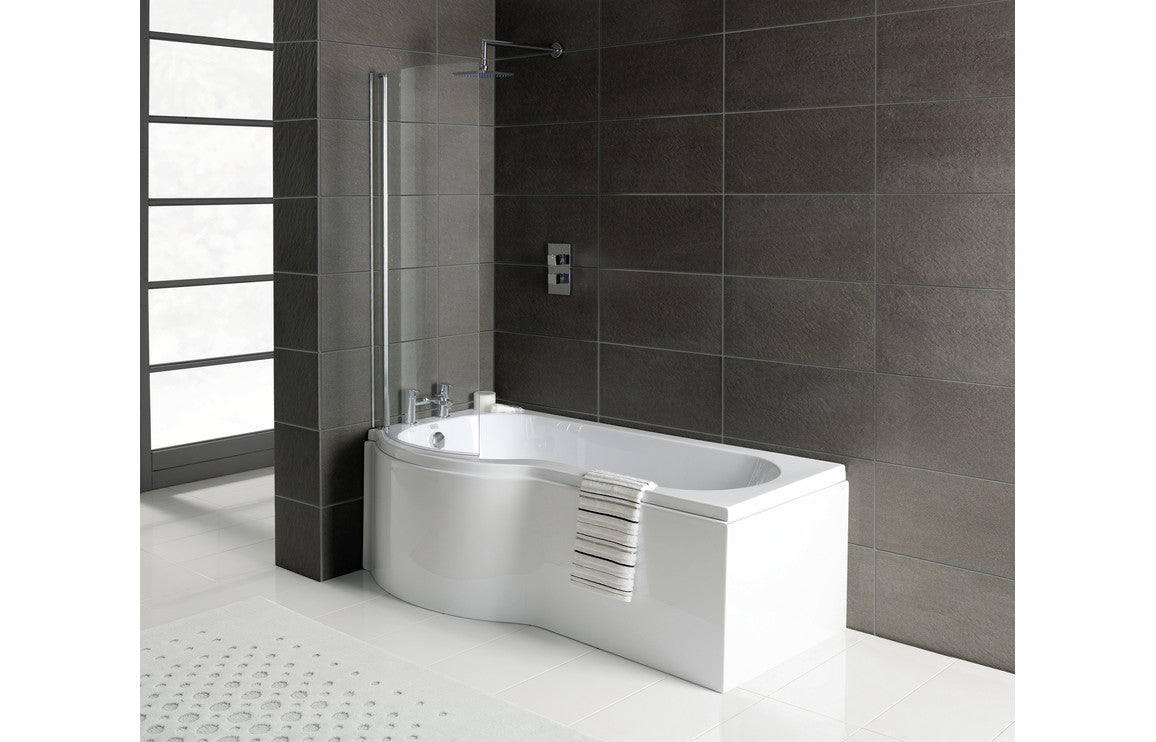 Aura P-Shape Shower Bath Panel & Screen 1700x700-850x410mm