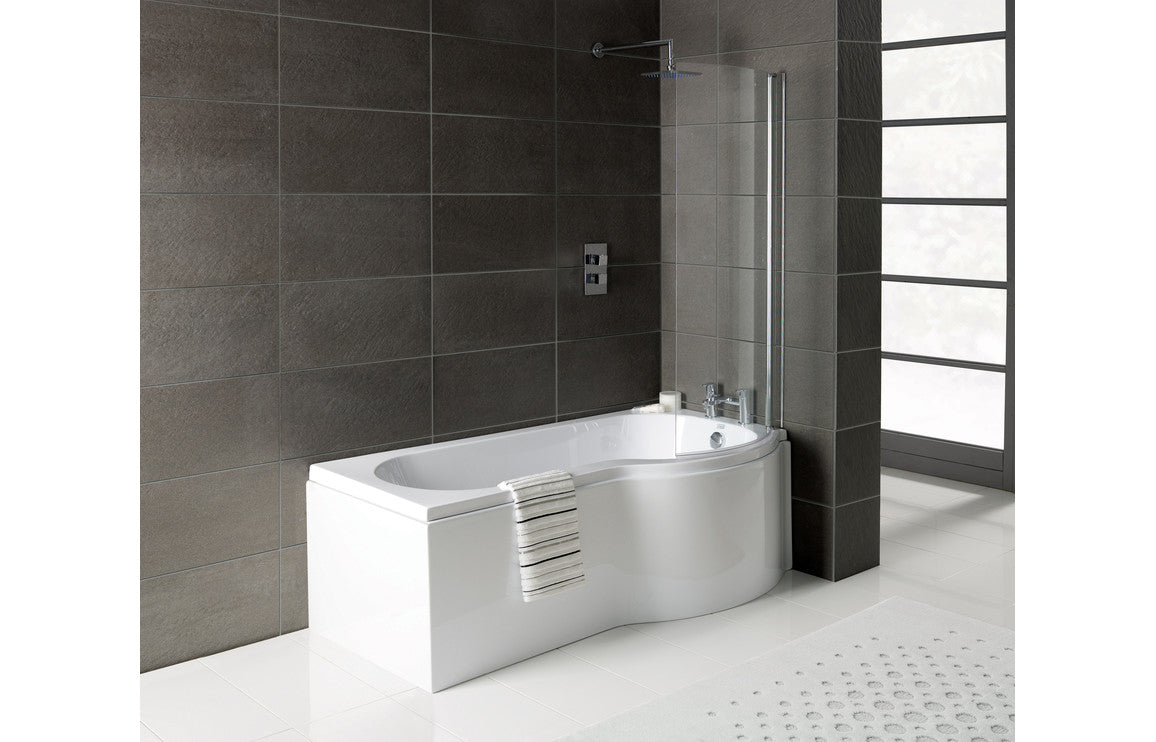 Aura P-Shape Shower Bath Panel & Screen 1700x700-850x410mm