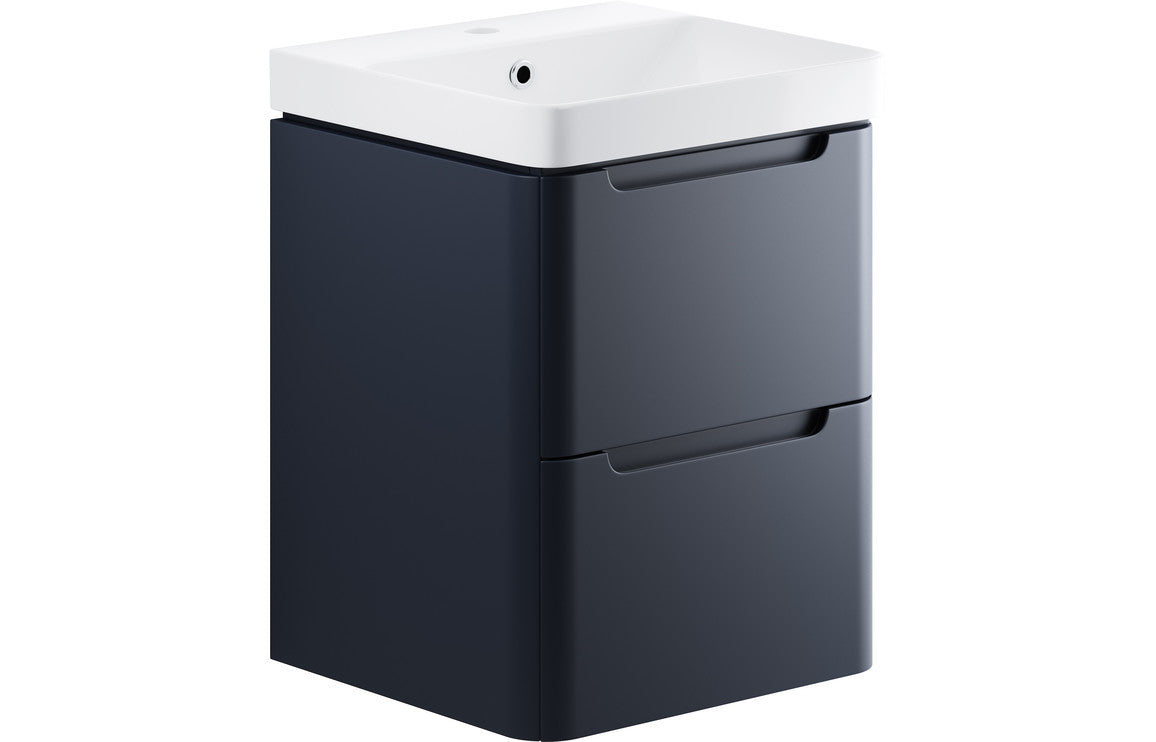 HRD 500mm 2 Drawer Wall Hung Cloakroom Basin Unit