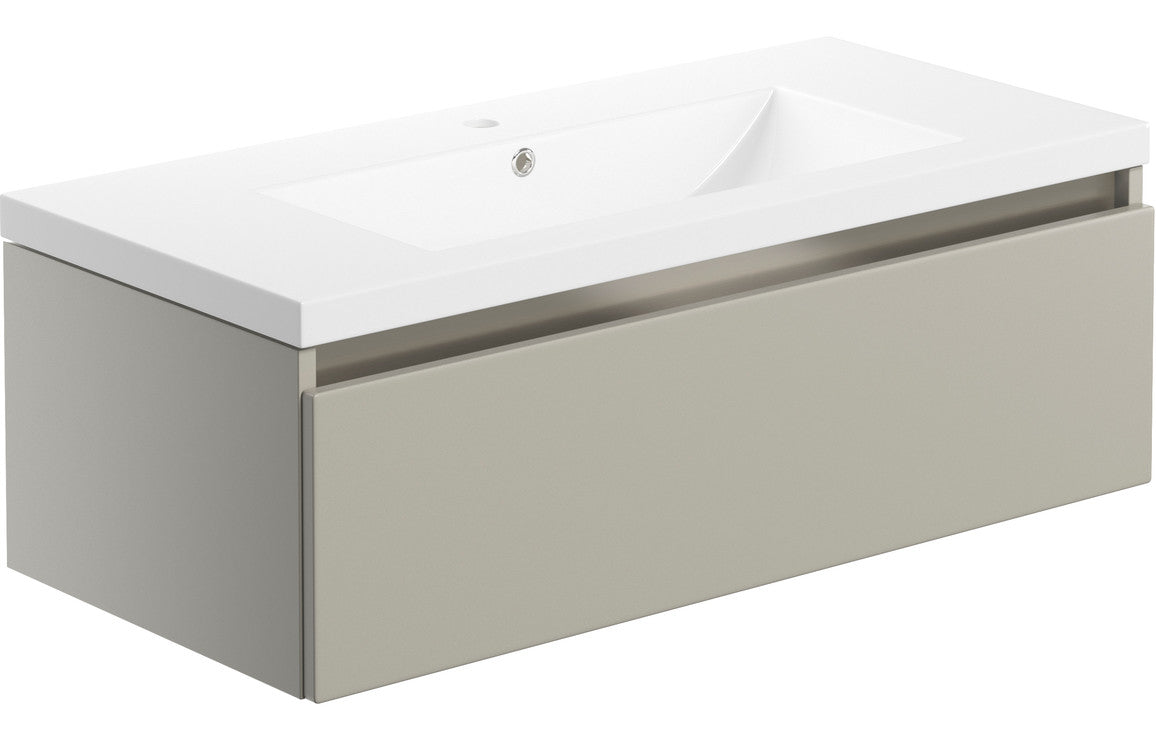 HRD 815mm 1 Drawer Wall Hung Basin Unit & Basin