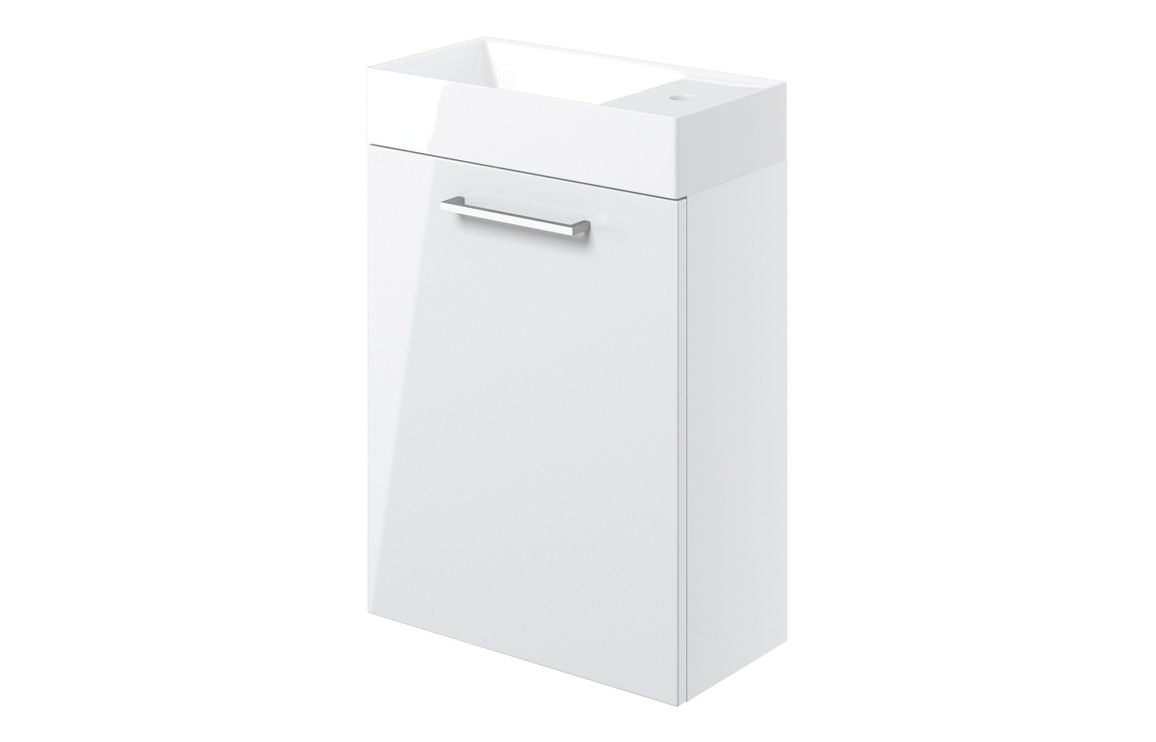 HRD 410mm Wall Hung 1 Door Basin Unit & 1TH Basin