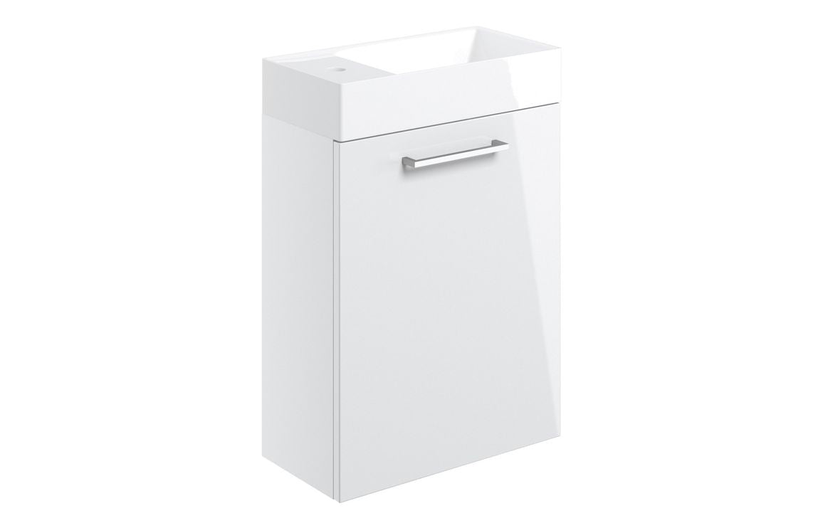HRD 410mm Wall Hung 1 Door Basin Unit & 1TH Basin