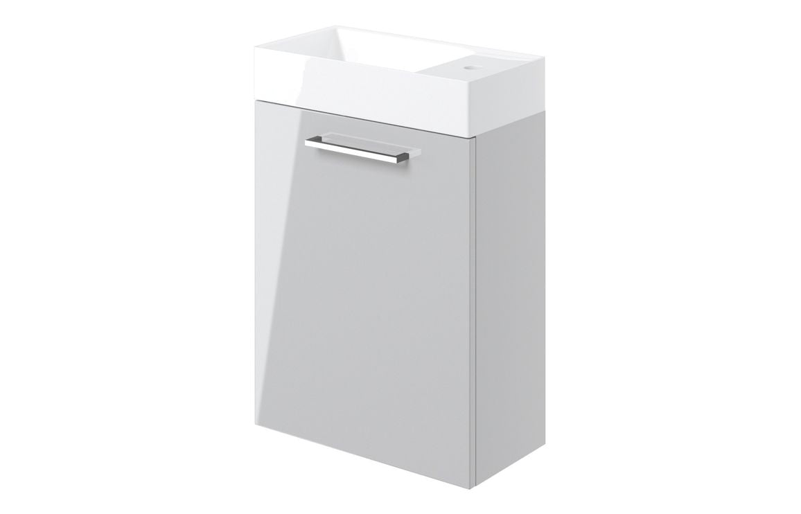 HRD 410mm Wall Hung 1 Door Basin Unit & 1TH Basin
