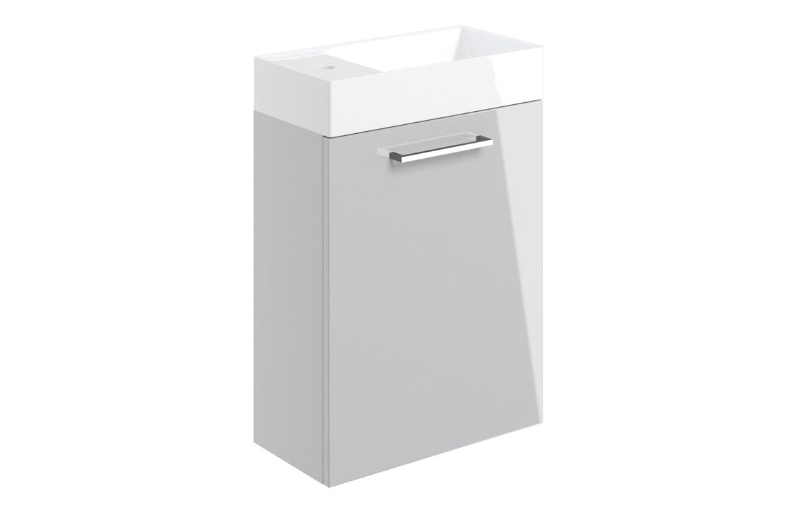 HRD 410mm Wall Hung 1 Door Basin Unit & 1TH Basin