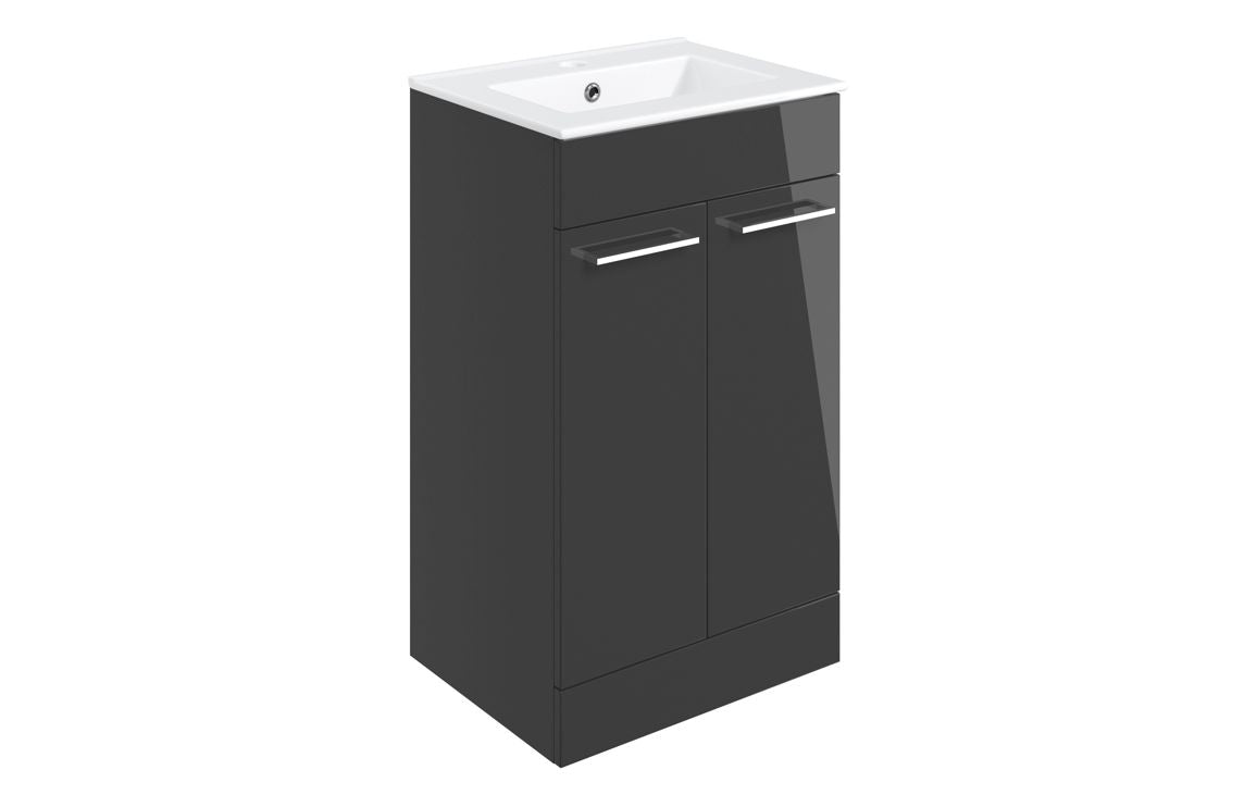 HRD 510mm Floor Standing 2 Door Basin Unit & 1TH Basin