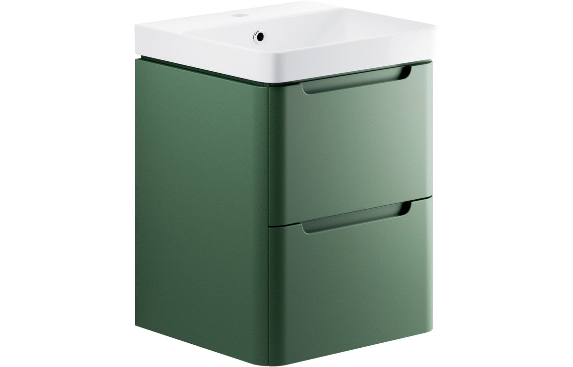 HRD 500mm 2 Drawer Wall Hung Cloakroom Basin Unit