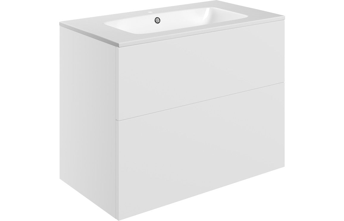 HRD 815mm Wall Hung 2 Drawer Basin Unit & 1TH Basin