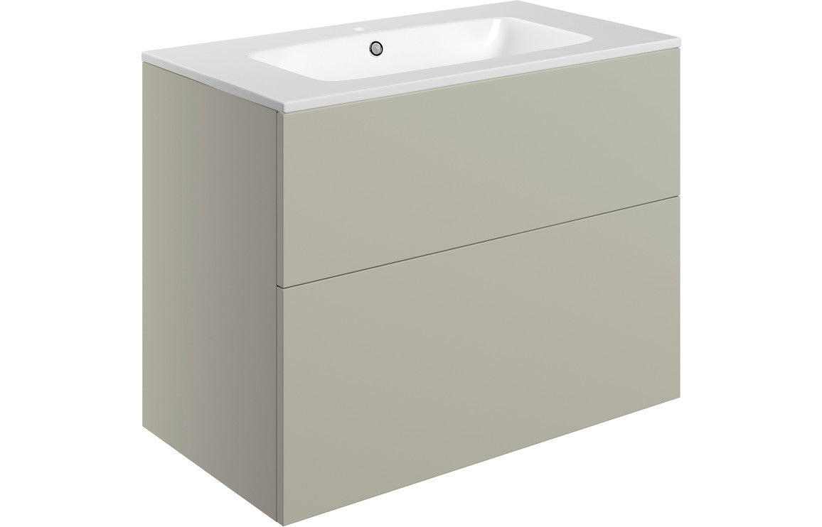 HRD 815mm Wall Hung 2 Drawer Basin Unit & 1TH Basin