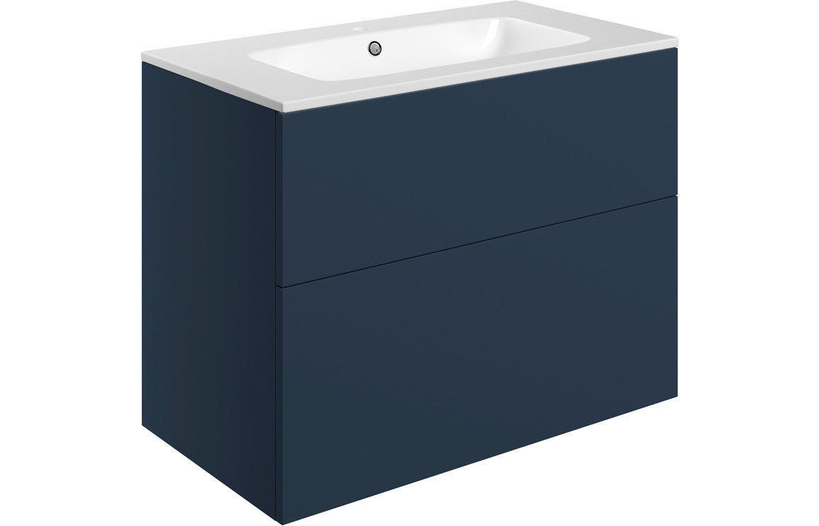 HRD 815mm Wall Hung 2 Drawer Basin Unit & 1TH Basin