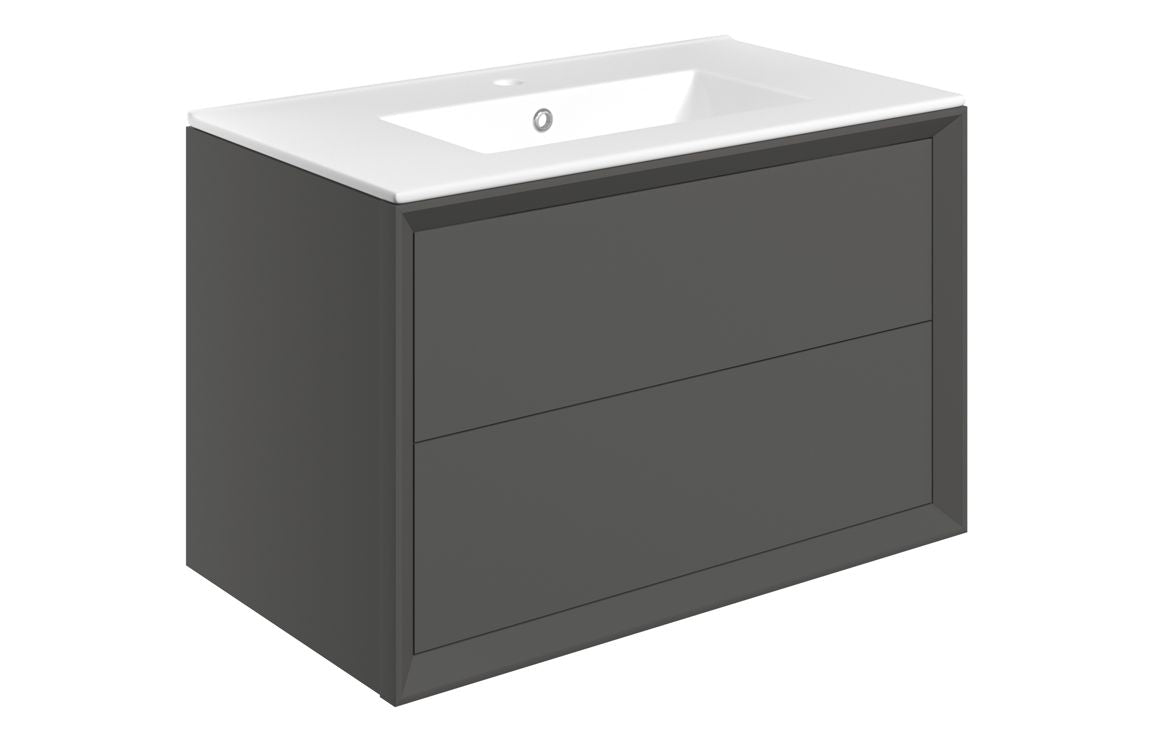 HRD 810mm Wall Hung 2 Drawer Basin Unit & 1TH Basin