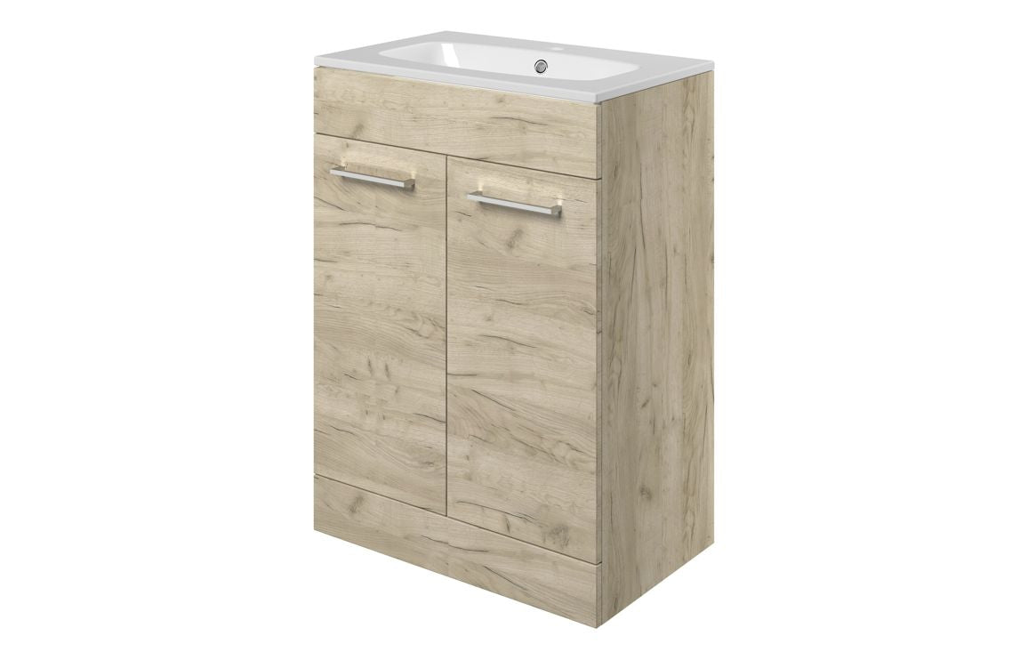 HRD 610mm Floor Standing 2 Door Basin Unit & 1TH Basin