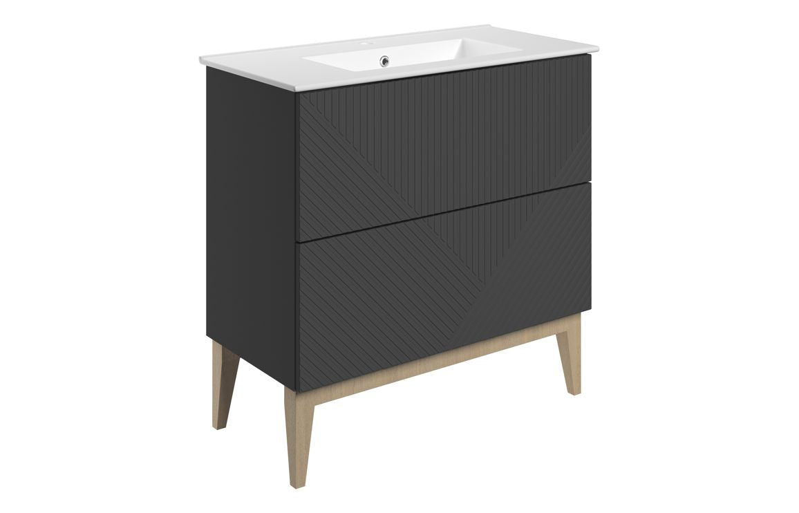HRD 815mm Floor Standing 2 Drawer Basin Unit & Basin