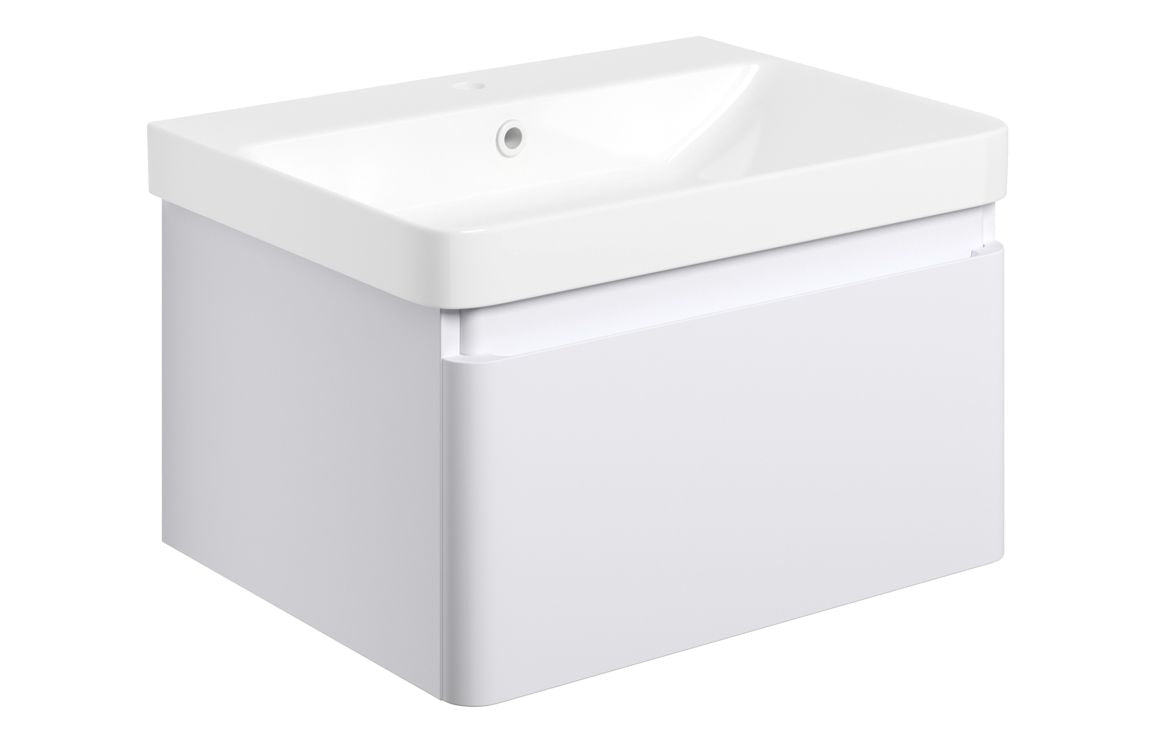 HRD 605mm Wall Hung 1 Drawer Basin Unit & Basin