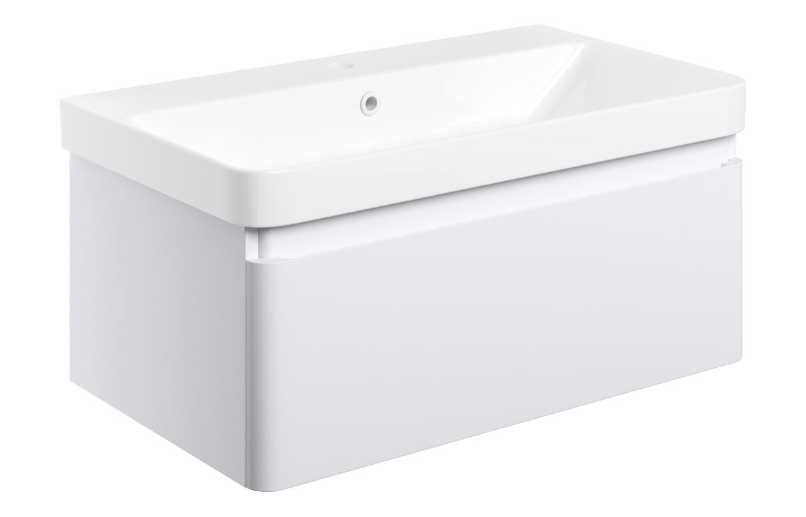 HRD 805mm Wall Hung 1 Drawer Basin Unit & Basin