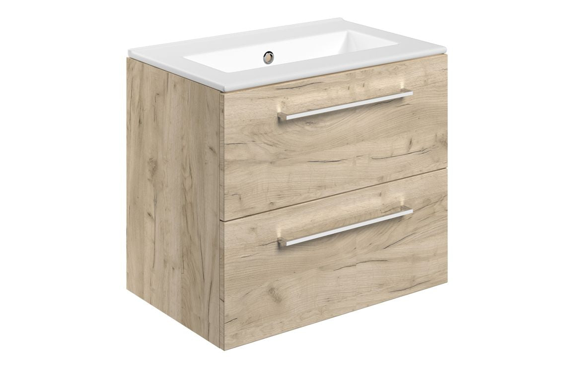 HRD 610mm Wall Hung 2 Drawer Basin Unit & 0TH Basin
