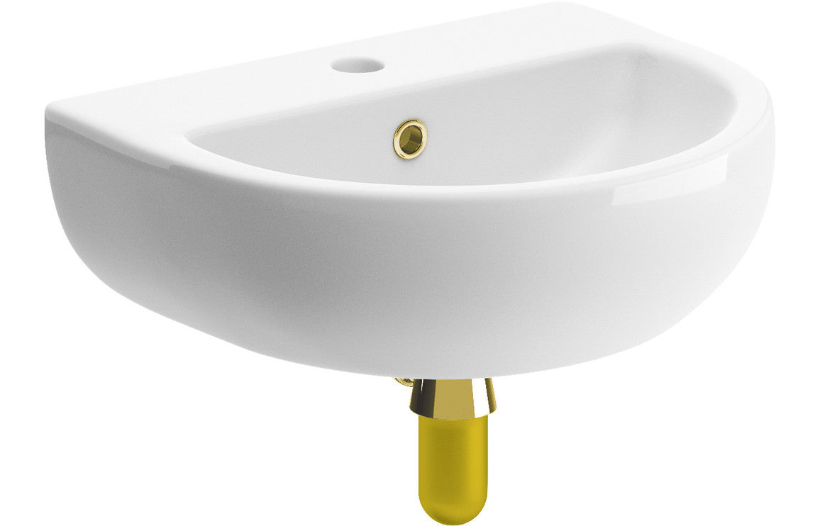 HRD 450x400mm 1TH Cloakroom Basin & Bottle Trap