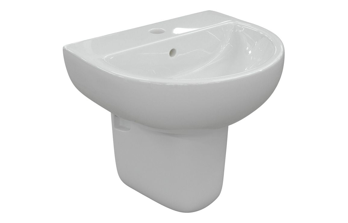 HRD 450x400mm 1TH Basin & Semi Pedestal