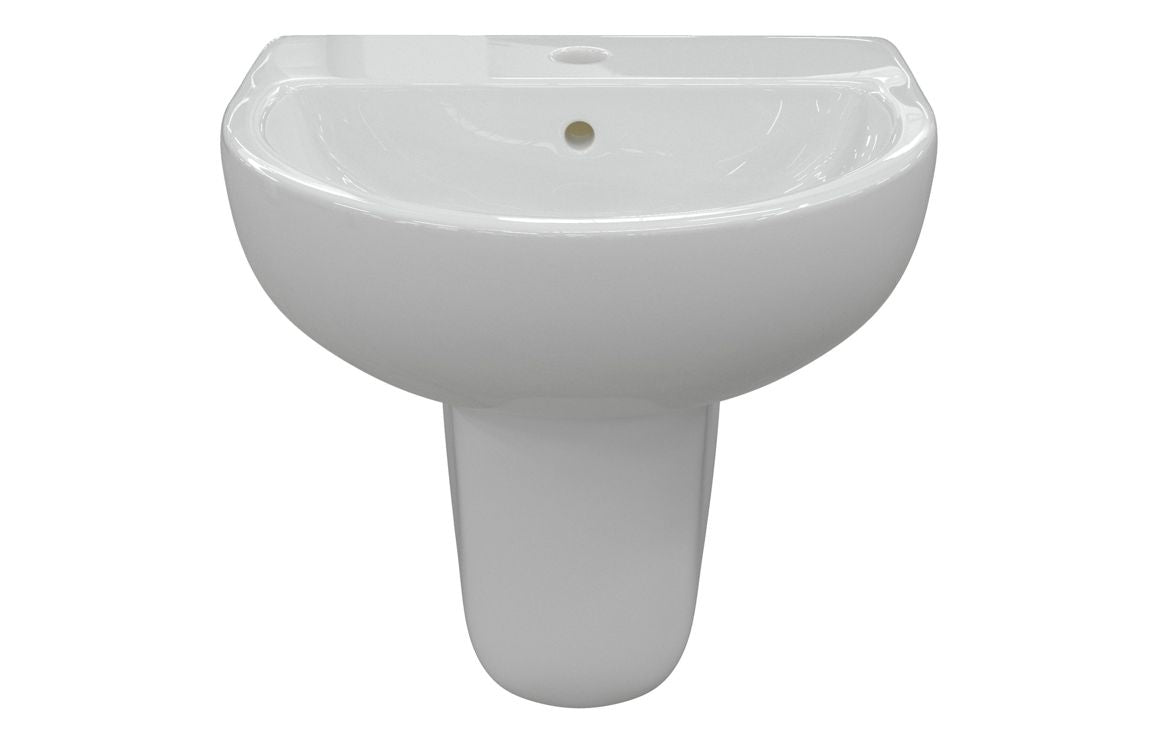 HRD 450x400mm 1TH Basin & Semi Pedestal