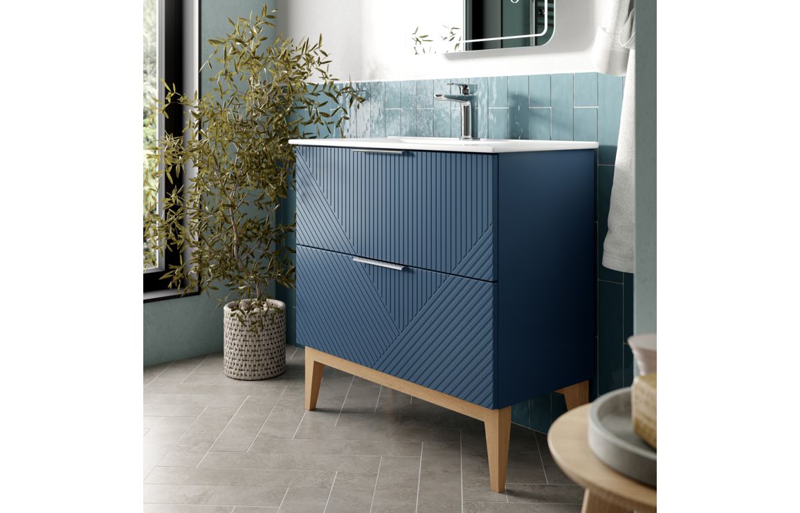 HRD 615mm Floor Standing 2 Drawer Basin Unit & Basin