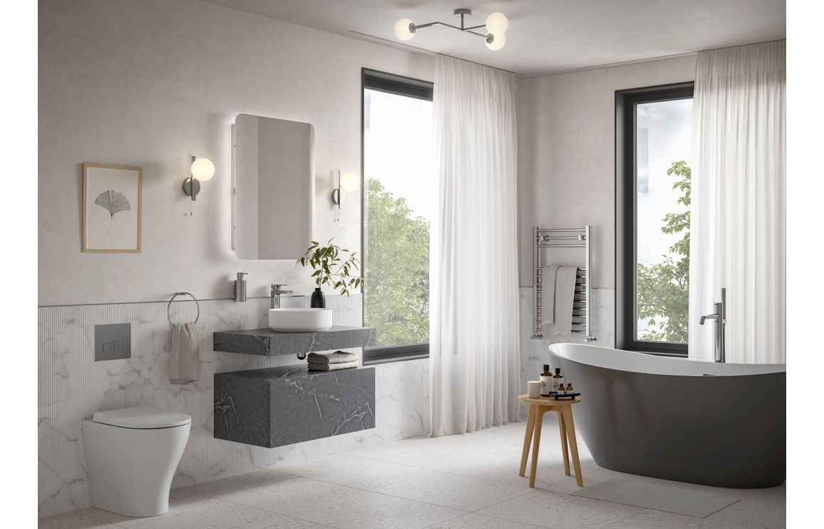 HRD 600mm Wall Hung Basin Shelf & Bottle Trap