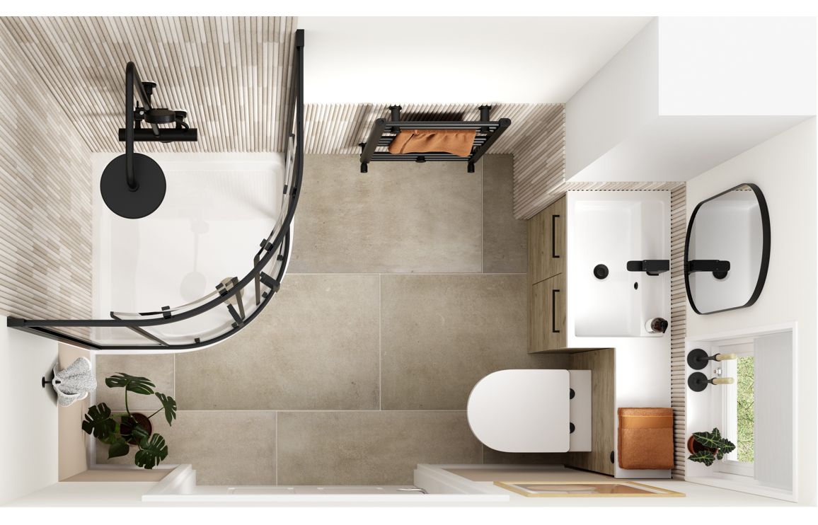 HRD 900mm Floor Standing L-Shape Pack & Basin (LH)