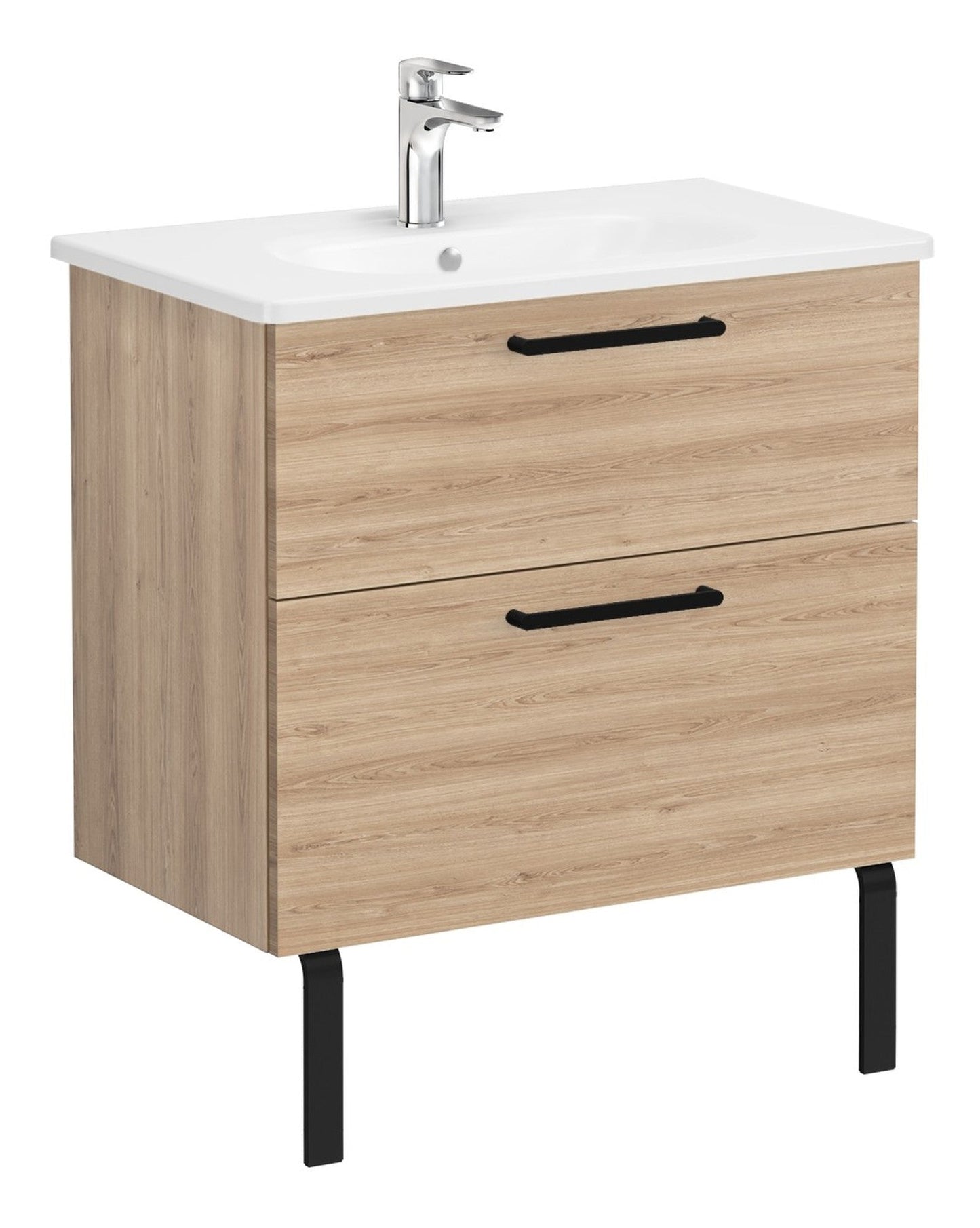 HRD 80cm 2 Drawer Wall Hung Washbasin Unit