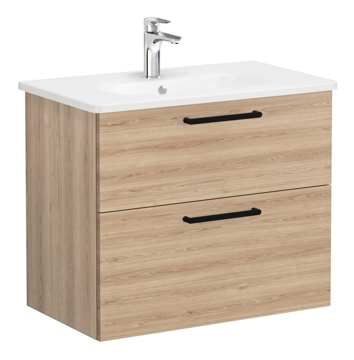 HRD 80cm 2 Drawer Wall Hung Washbasin Unit