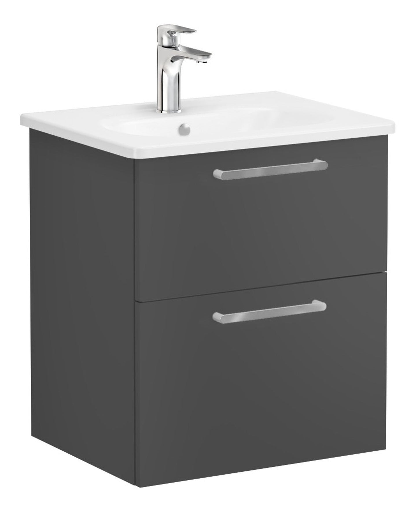HRD 60cm 2 Drawer Wall Hung Washbasin Unit