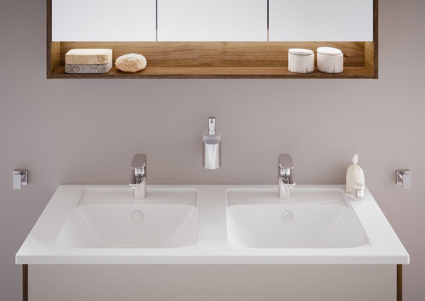 HRD 1200x470mm 2TH Vanity Basin with Overflow