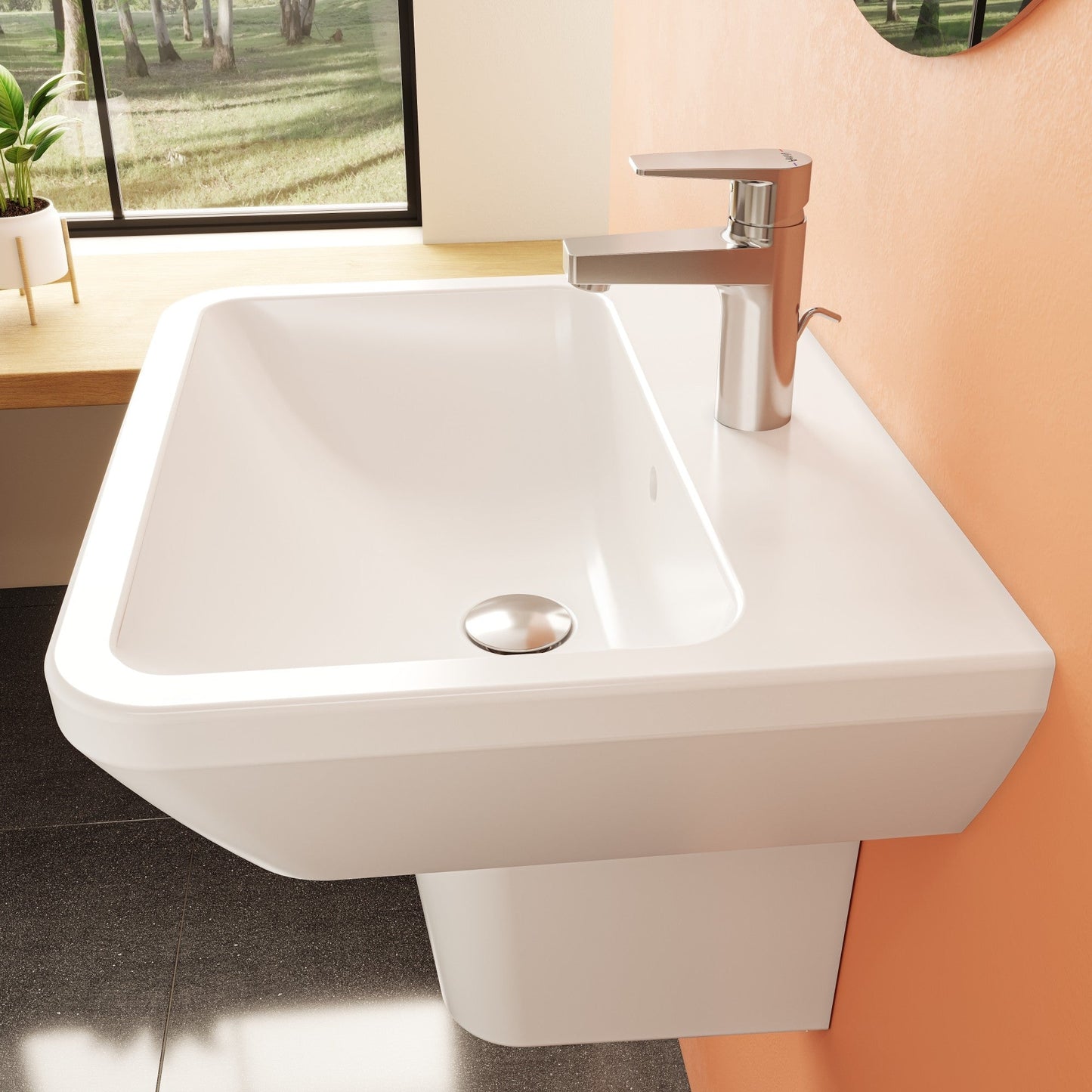 HRD 550x445mm 1TH Basin with Overflow