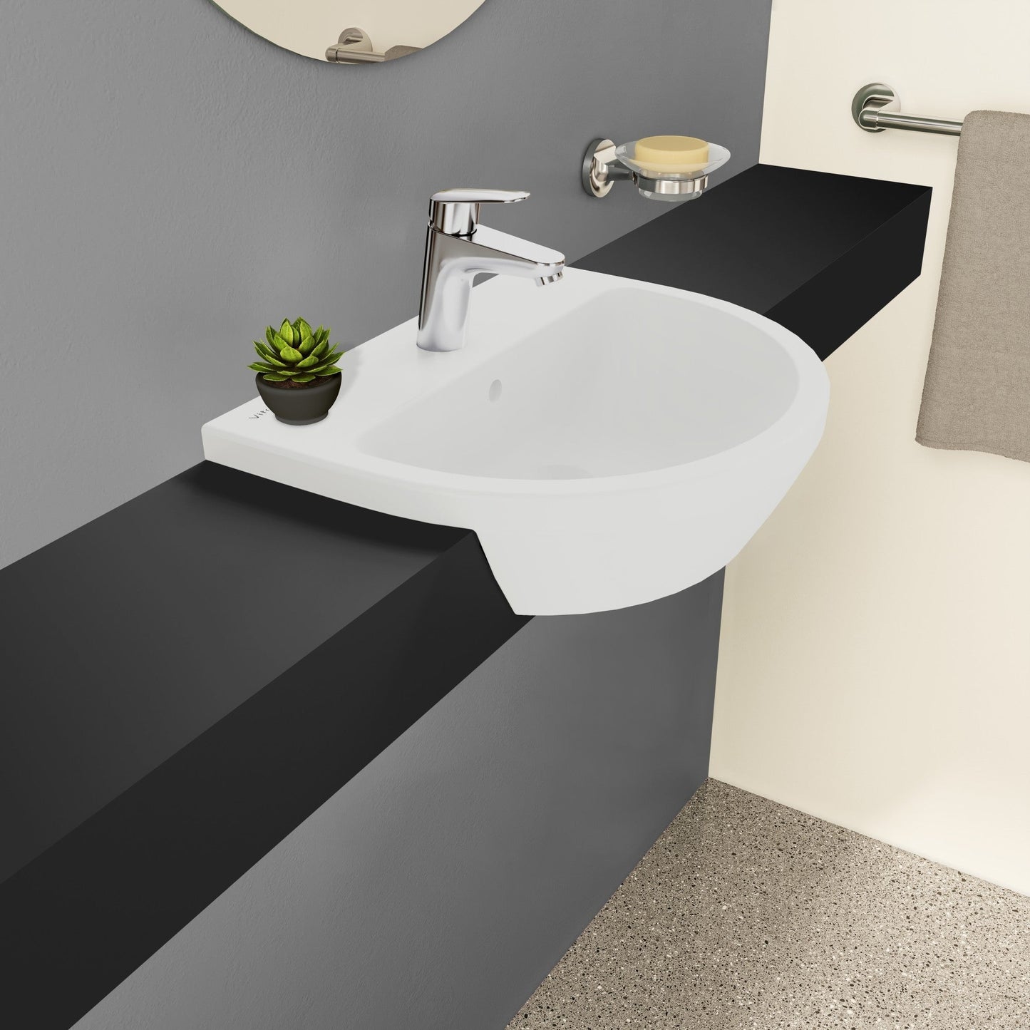 HRD 450x360mm 1TH Basin with Overflow