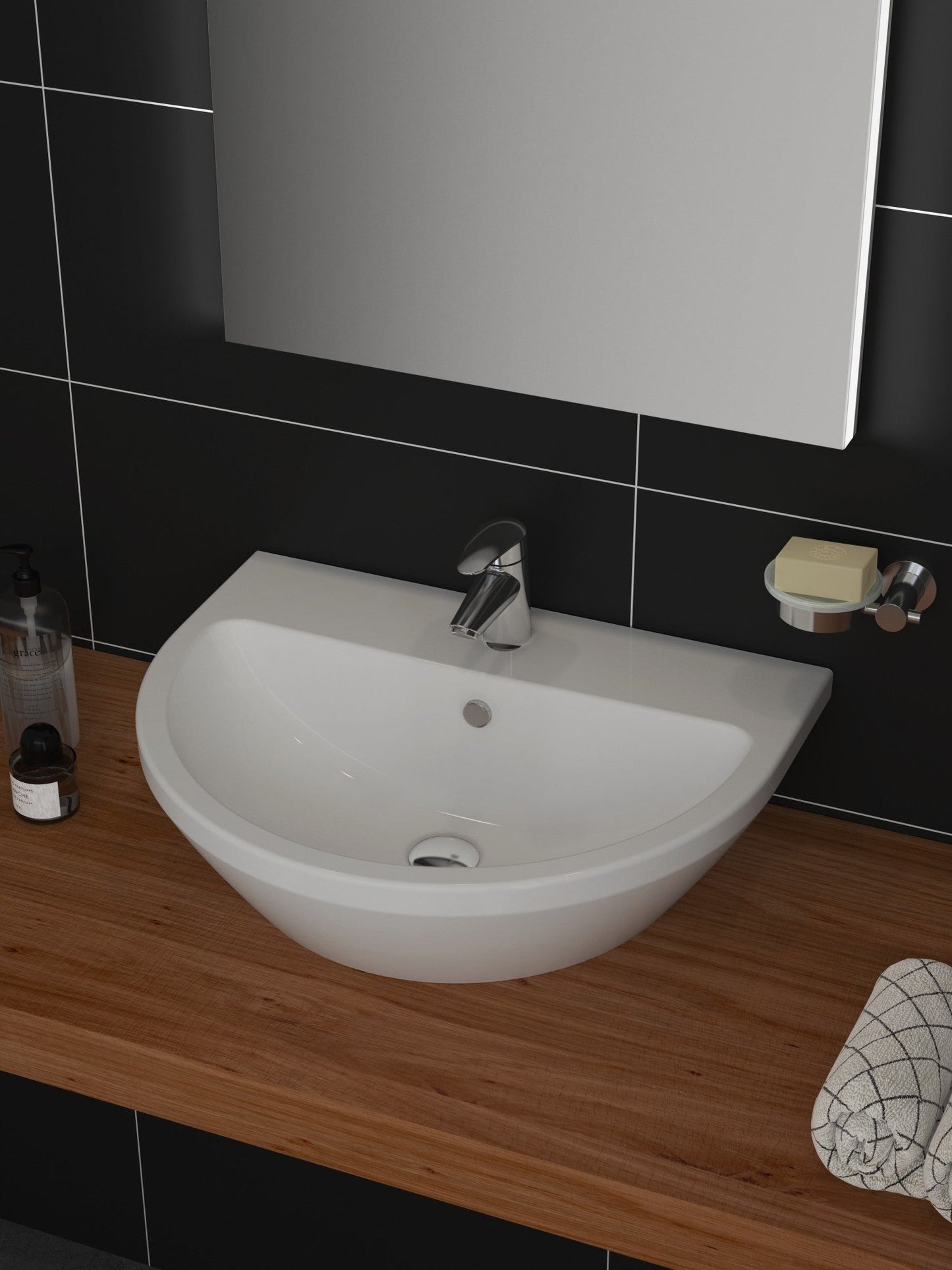 HRD 595x465mm 1TH Basin with Overflow