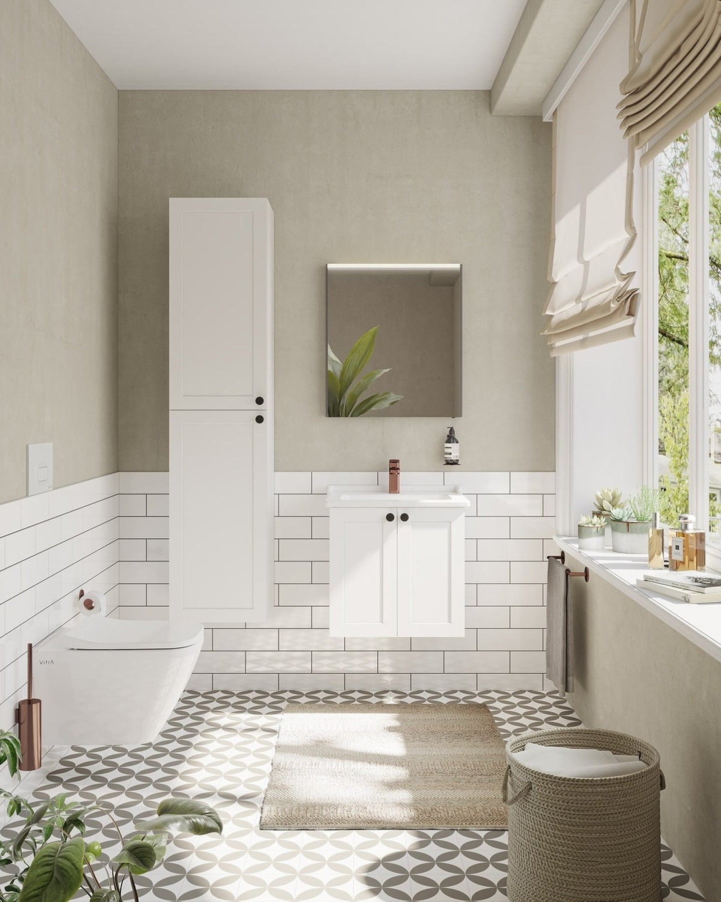 HRD 60cm 2 Door Wall Hung Washbasin Unit