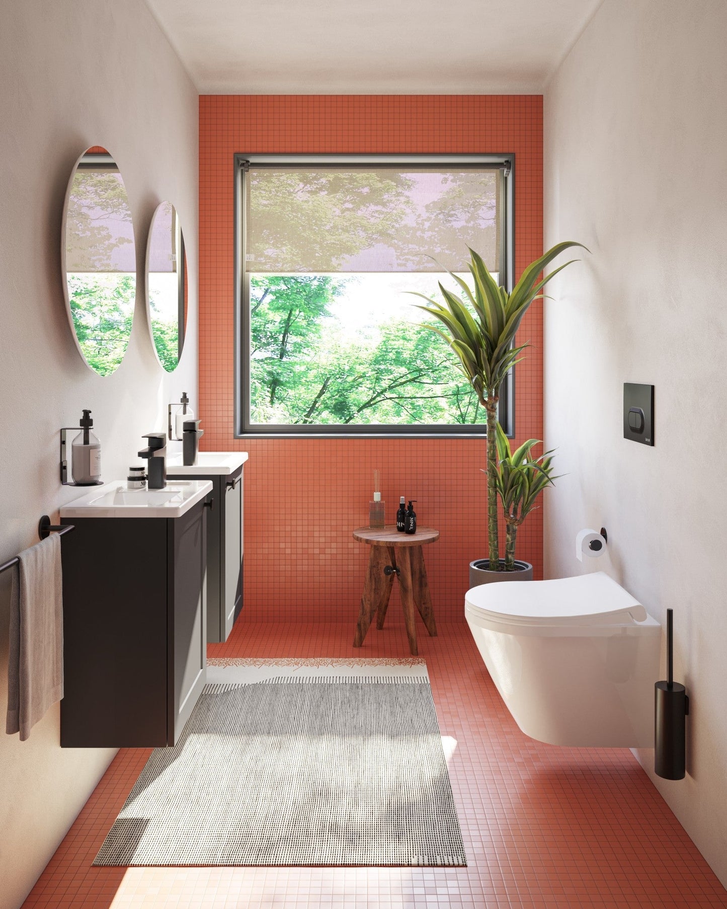 HRD 40cm 1 Door Wall Hung Slim Washbasin Unit