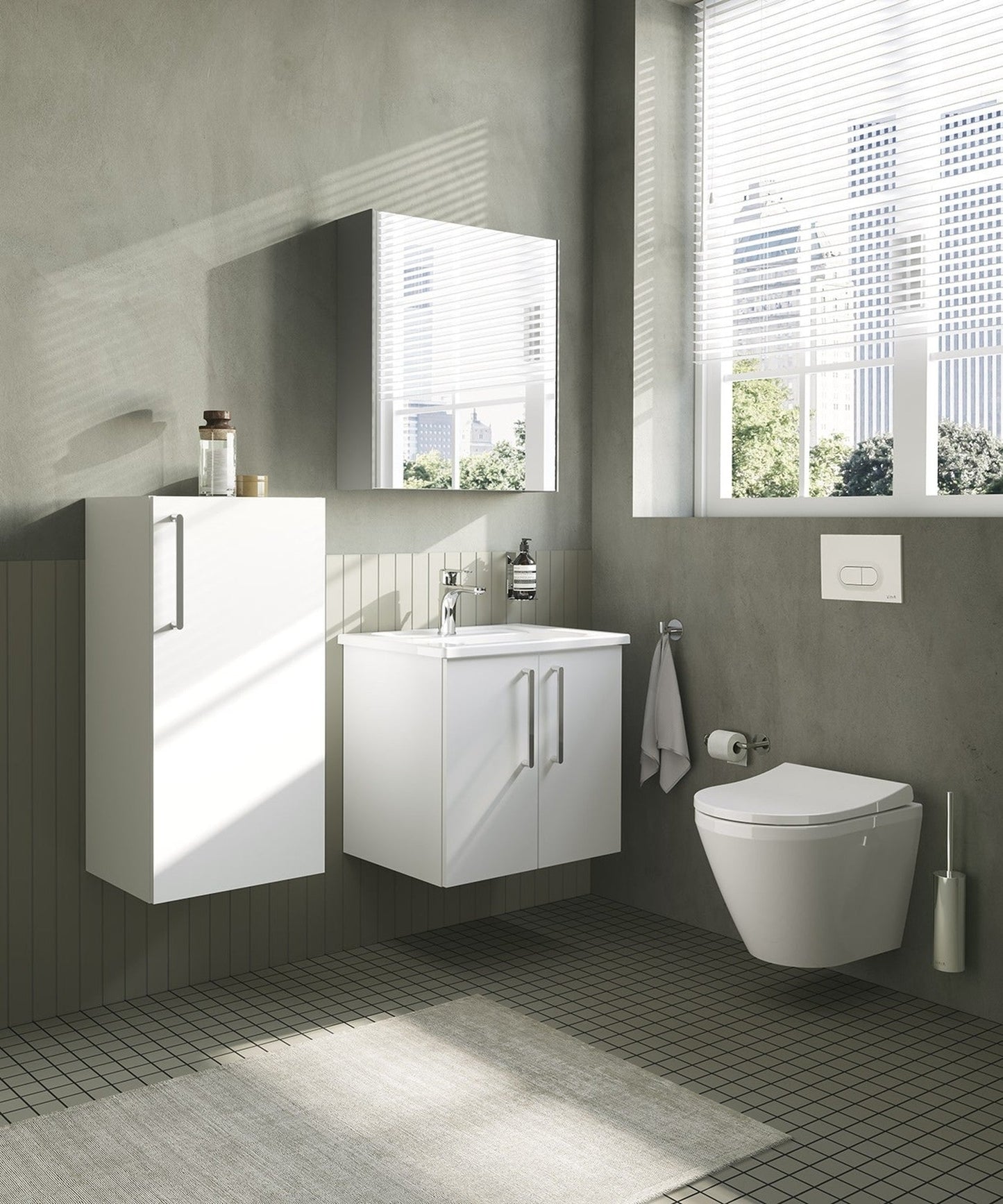 HRD 60cm 2 Door Wall Hung Washbasin Unit