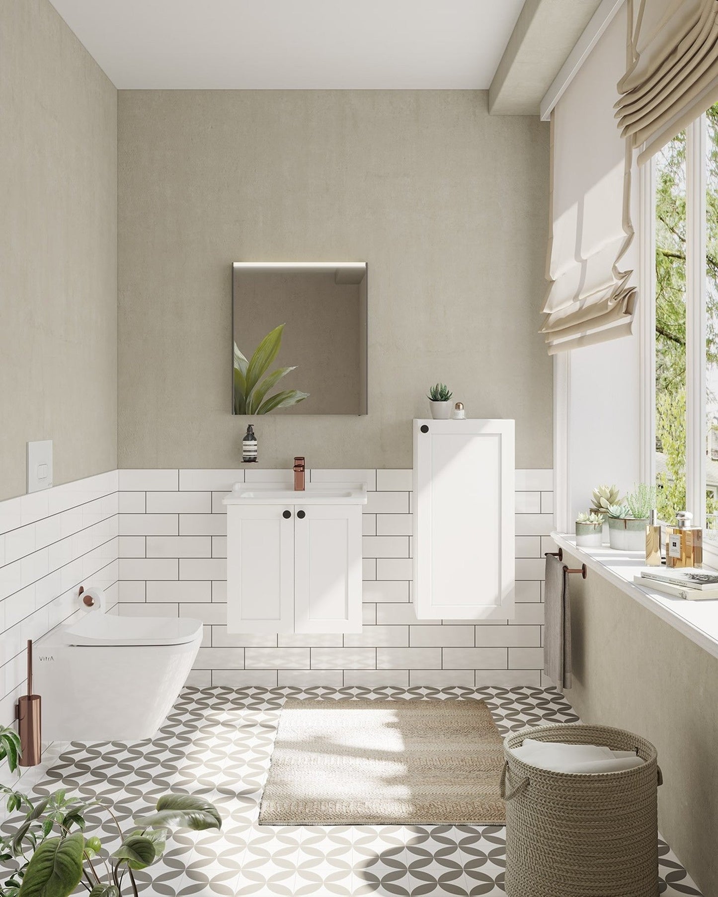 HRD 60cm 2 Door Wall Hung Washbasin Unit