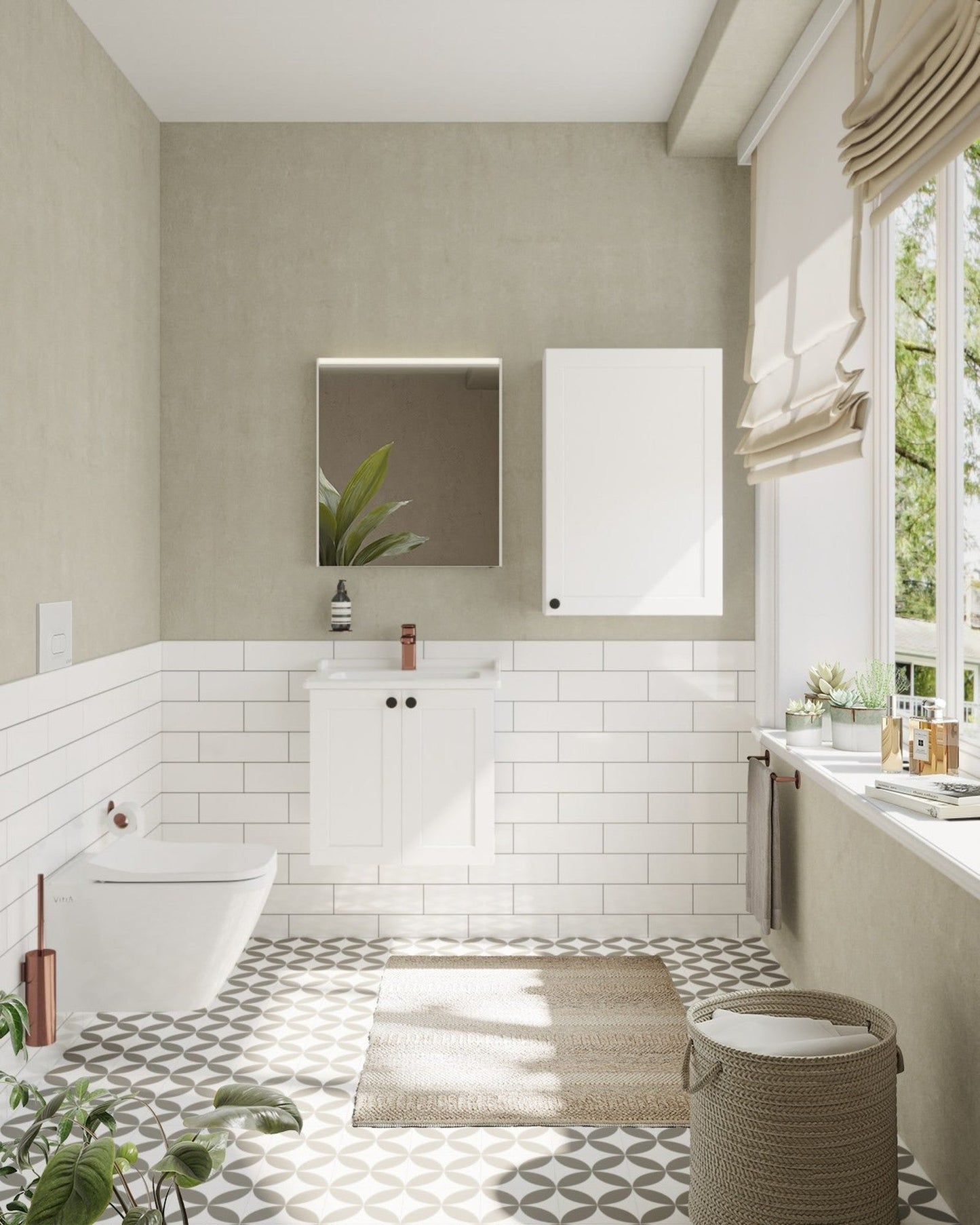 HRD 60cm 2 Door Wall Hung Washbasin Unit