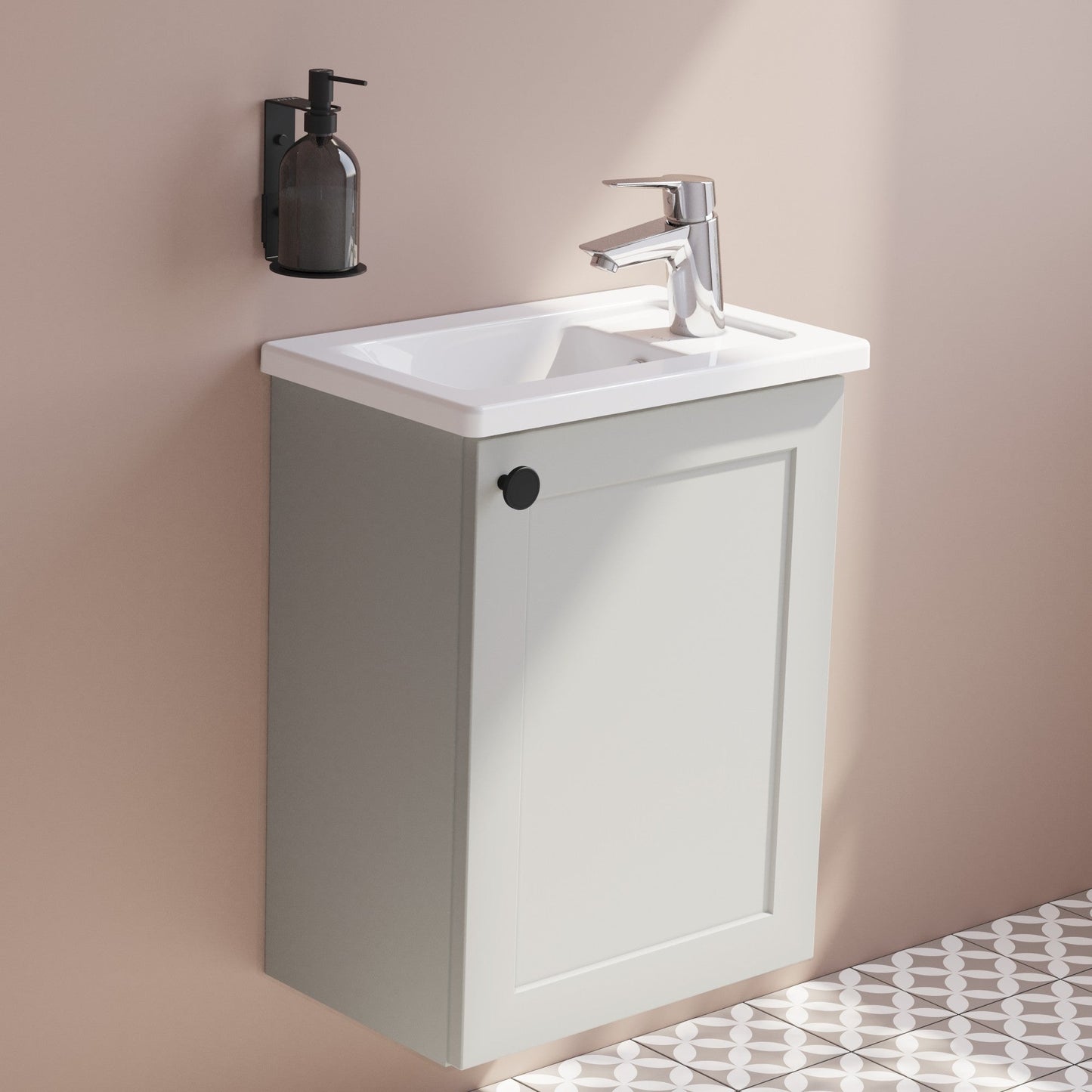HRD 40cm 1 Door Wall Hung Slim Washbasin Unit