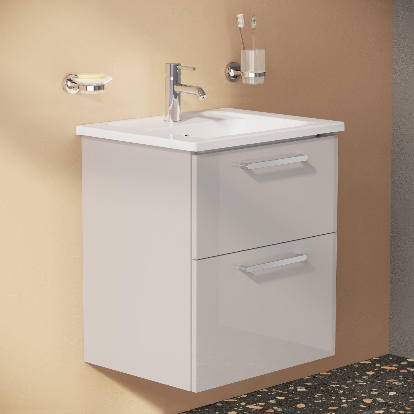 HRD 60cm 2 Drawer Washbasin Unit