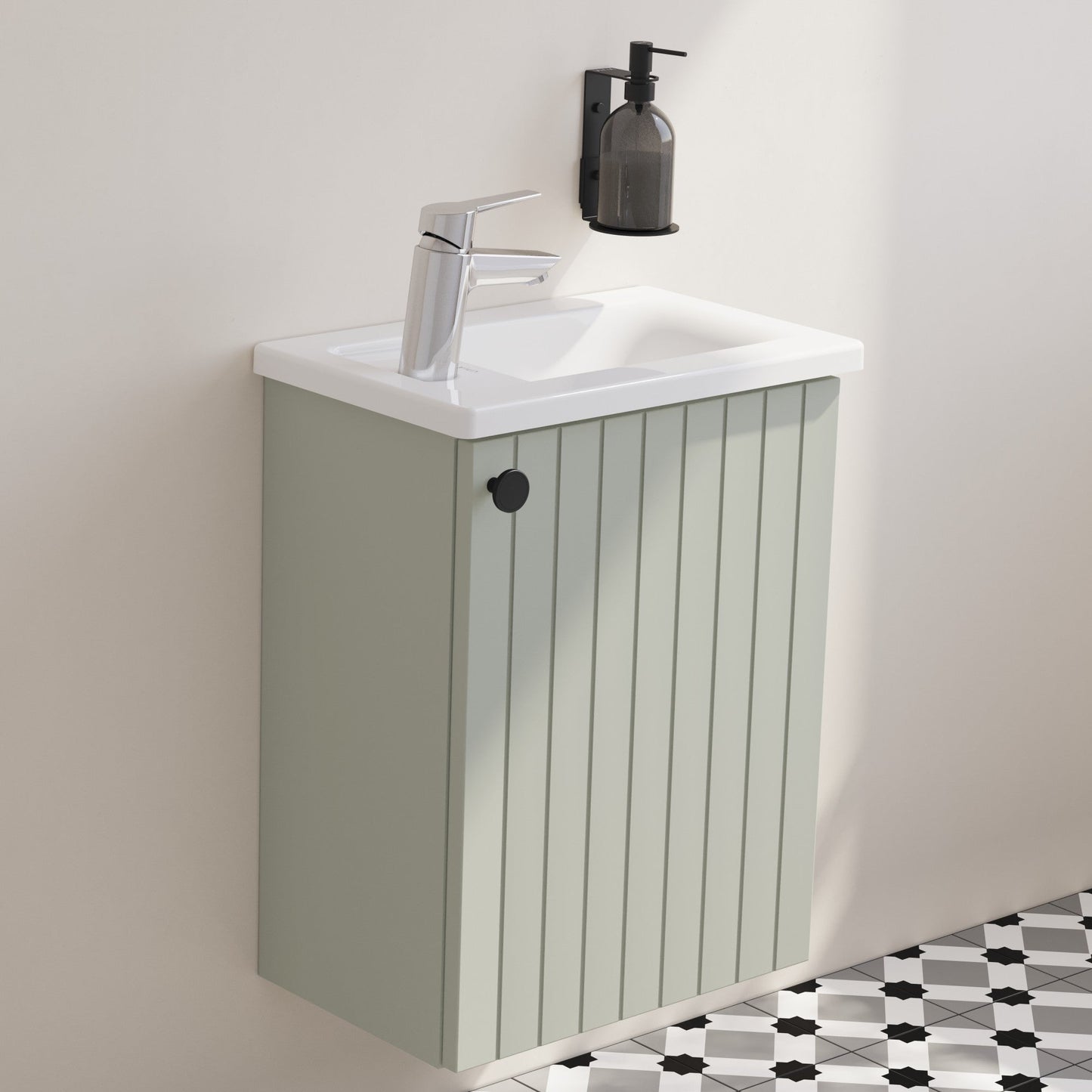 HRD 40cm 1 Door Wall Hung Slim Washbasin Unit
