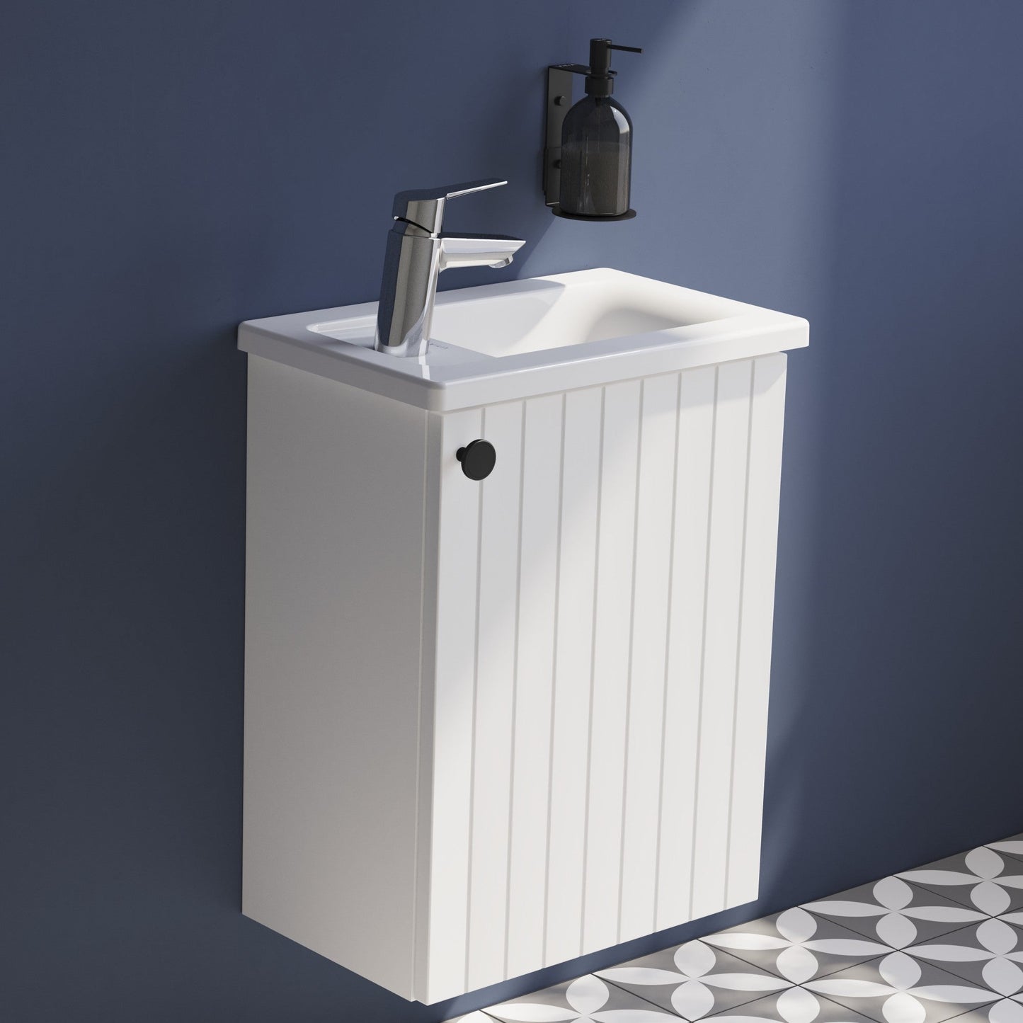 HRD 40cm 1 Door Wall Hung Slim Washbasin Unit