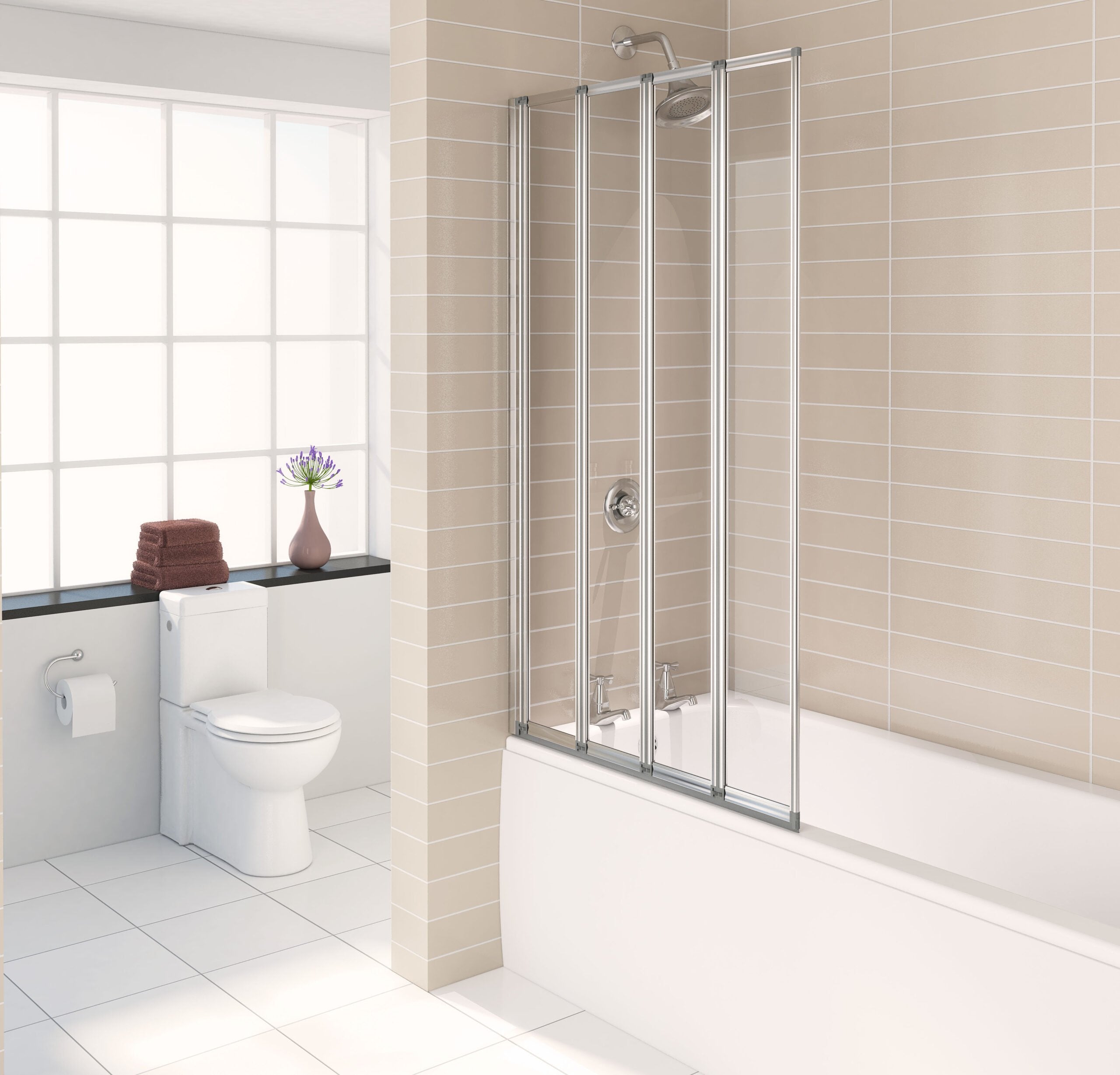 Vetrax 4 Fold Bath Screen – Vetrax 4-Fold Bath Screen | Luxury Bathroom & Radiator Collection by HomeRangeDirect