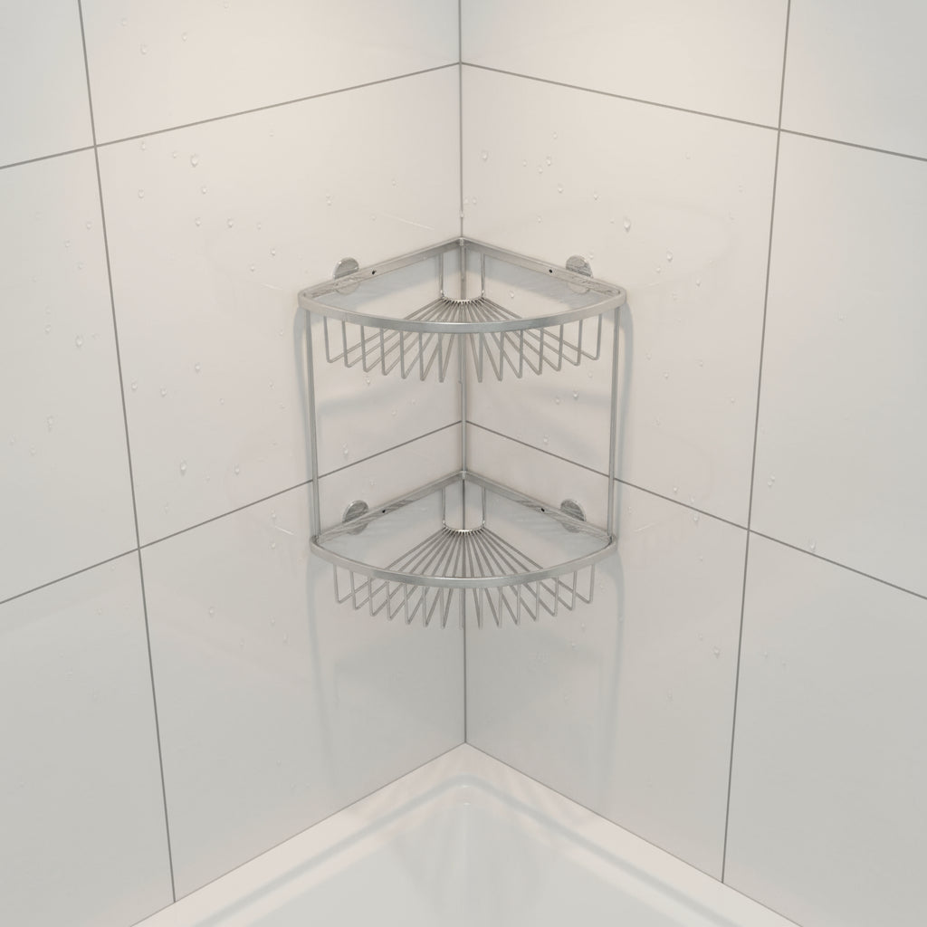 Zentra Double Corner Basket – Zentra Double Corner Basket | Luxury Bathroom & Radiator Collection by HomeRangeDirect