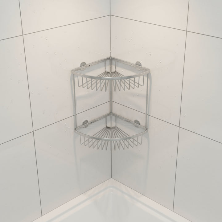 Zentra Double Corner Basket – Zentra Double Corner Basket | Luxury Bathroom & Radiator Collection by HomeRangeDirect