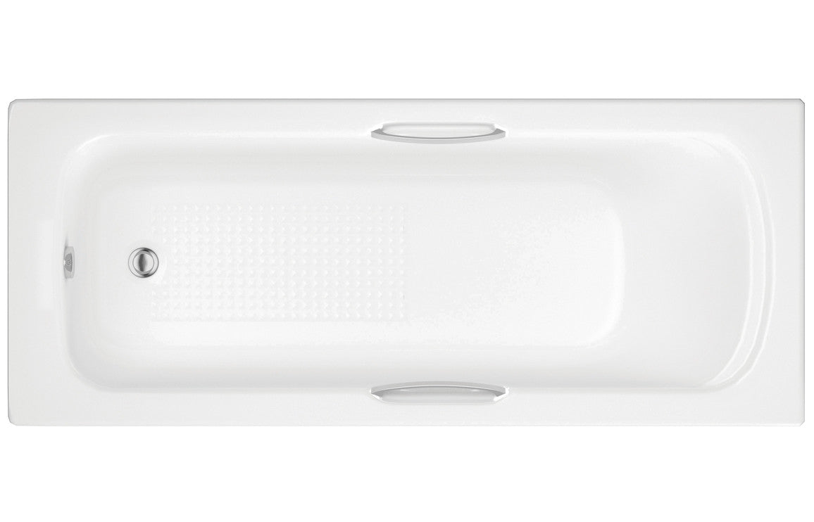 Aura Single End Bath 1700x700x510mm (2TH, Twin Grip, Textured Base, 8mm)