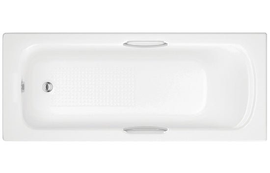 Aura Single End Bath 1700x700x510mm (2TH, Twin Grip, Textured Base, 8mm)