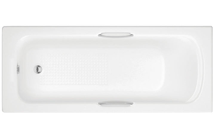 Aura Single End Bath 1700x700x510mm (2TH, Twin Grip, Textured Base, 8mm)