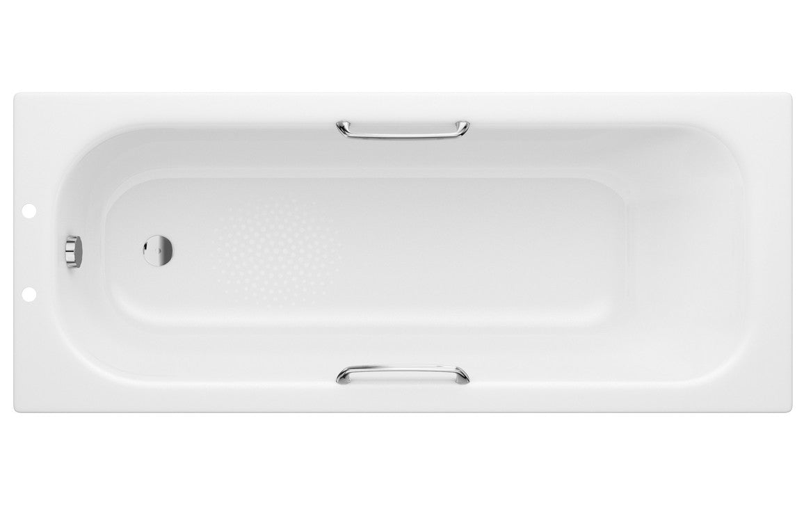 Aura Steel Single End Bath 1700x700x500mm with Grips & Anti-slip