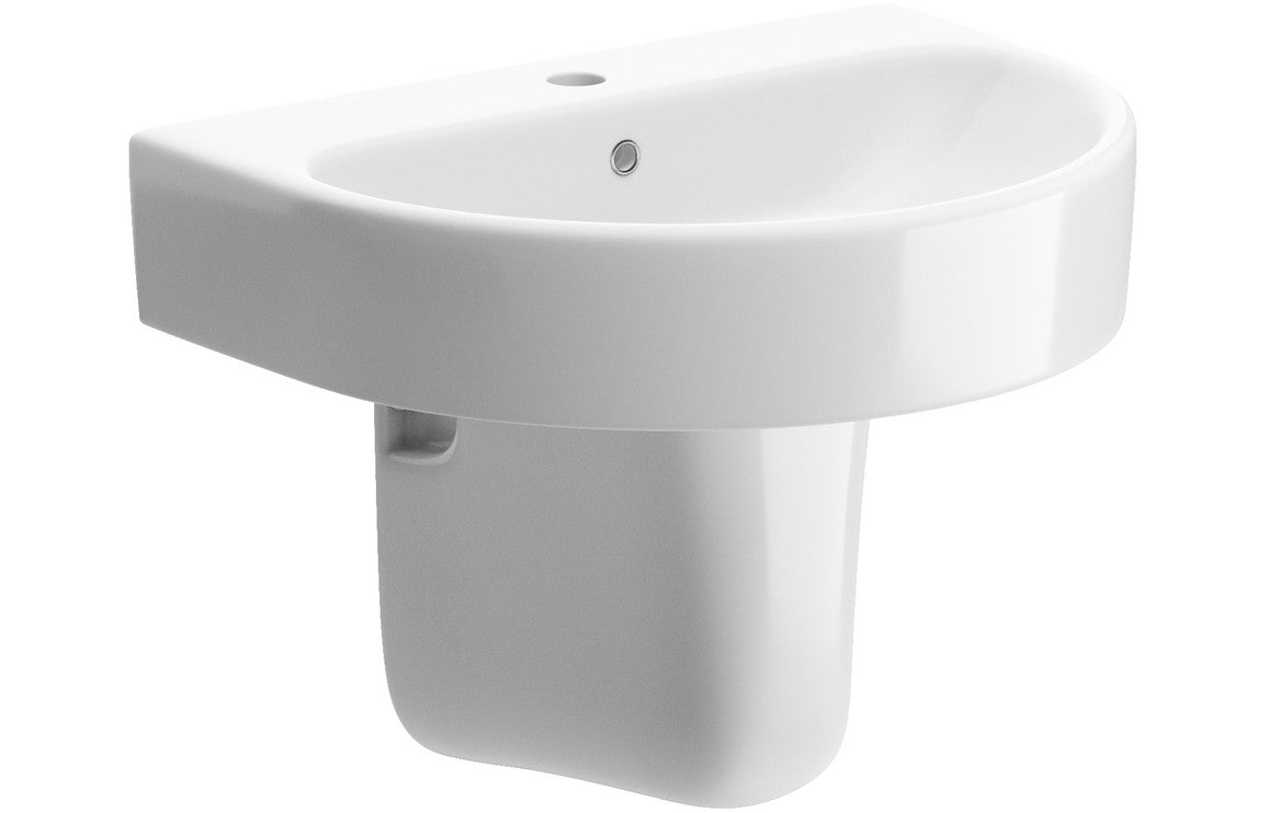 HRD 555x430mm 1TH Basin & Semi Pedestal