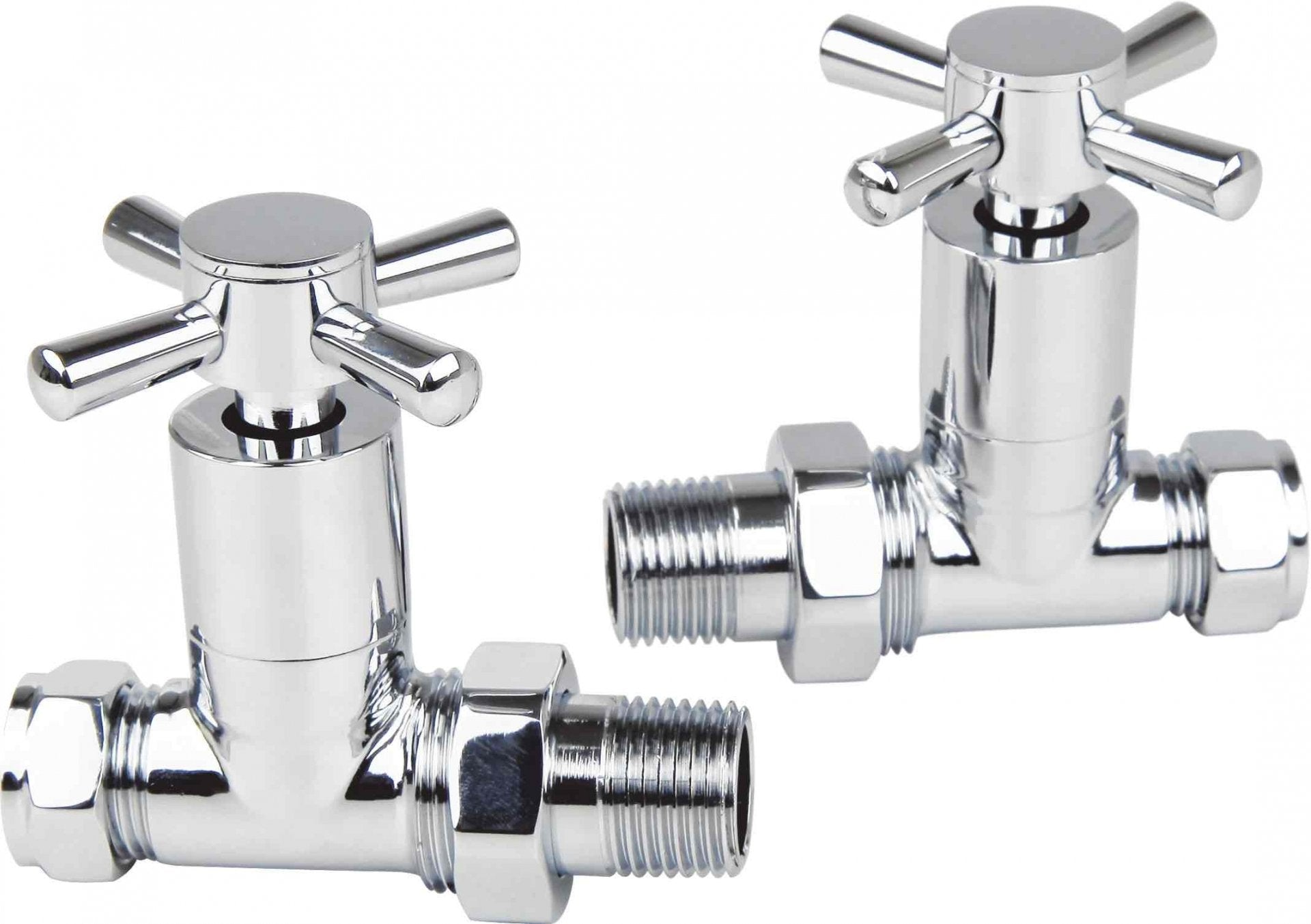 Cross Head Rad Valve Straight Pair – Cross Head Rad Valve Straight (Pair) | Luxury Bathroom & Radiator Collection by HomeRangeDirect